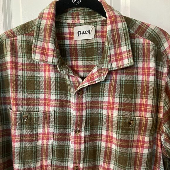 Pact Other - Pact Mens Button Plaid Long Sleeved Shirt